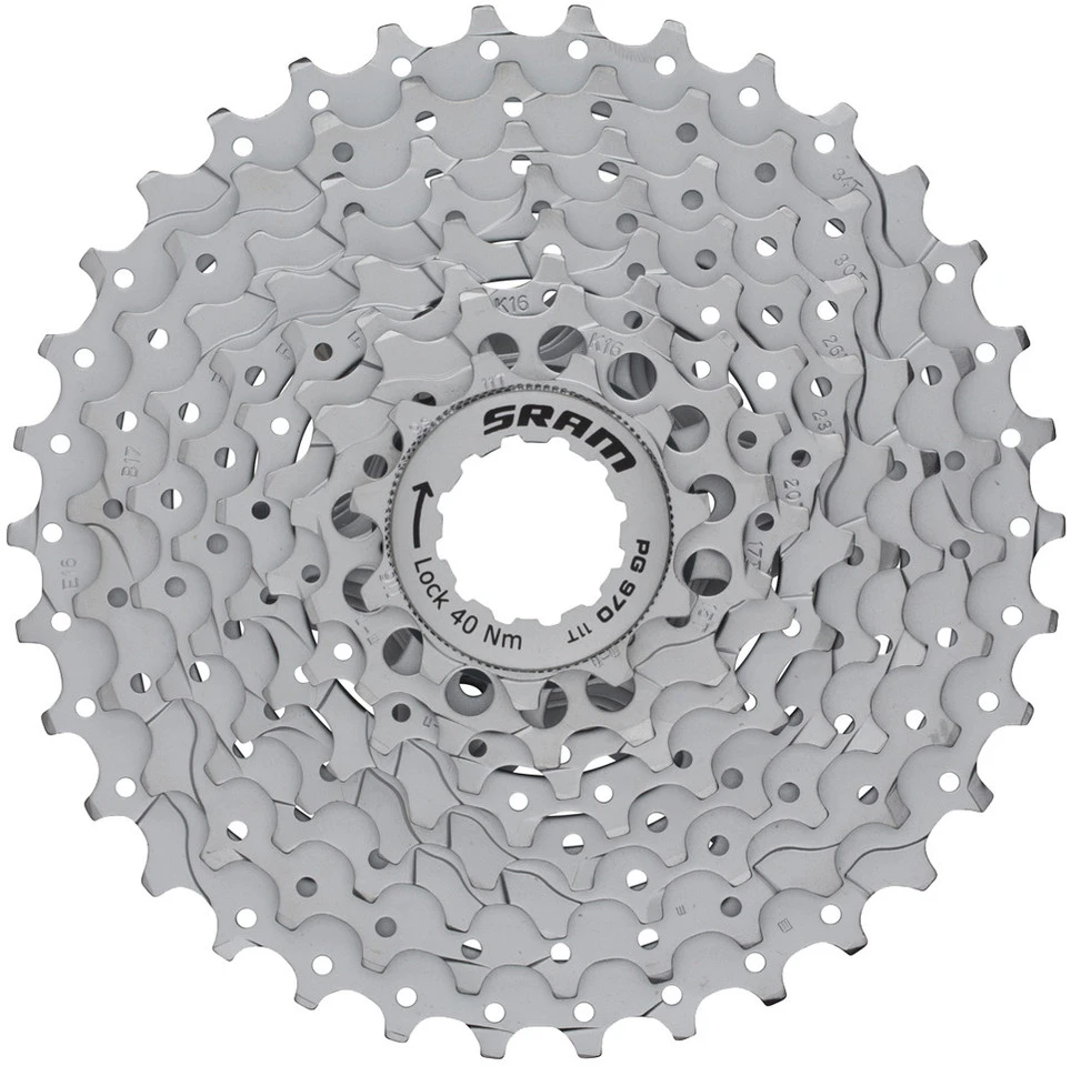 SRAM PG-970 Kassette + PC 971 Kette 9-fach Verschleißset 2 SRAM PG-970 Kassette + PC 971 Kette 9-fach Verschleißset – Bild 2